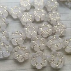 No.911 ゴールドライン入　アクリルビーズ　艶消し　花【100g】