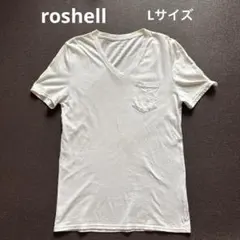 【roshell】Vネック ポケットTシャツ ホワイト Lのサムネイル
