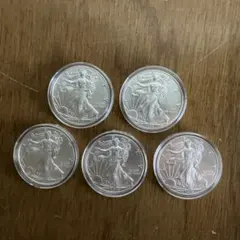 イーグル 銀貨 2020年 2021年 1オンス 5枚 合計5オンス ケース入り イーグル 銀貨 2020年 2021年 1オンス 5枚 合計5オンス ケース入り