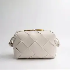 本革 ショルダーバッグ ポシェット編み込み 高品質 牛革 レディース 