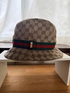 美品】レア GUCCI グッチ 帽子 バケットハット GGキャンバス シェリー