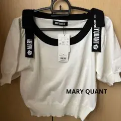 MARY QUANT リボンバイカラープルオーバー　（ホワイト）