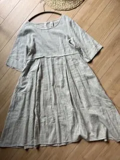 オススメ　ニコアンド　nicoand ライトグレー　綿麻素材　コットン　リネン