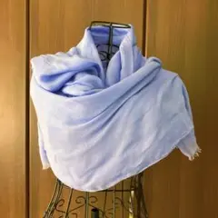 美品】ファリエロサルティ 大判ストール 青 スカイブルー モダール