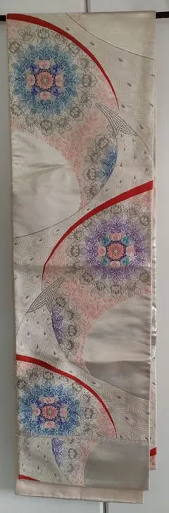 正倉院孔雀羽　正絹　着物用の帯