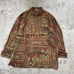 ヴィンテージ 総柄シャツ ブラウス ペイズリー レトロ 昭和レトロ 派手 古着