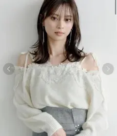 レーストリミングオフショルプルオーバー snidel