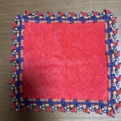 【中古】近沢レース タオルハンカチ おめかし レッド