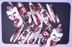 ネイルチップ【オーダー受付】 推しネイル 地雷系ネイル サブカルネイル 量産型