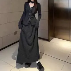 SHEIN シーイン　ダークグレー ニット セットアップ