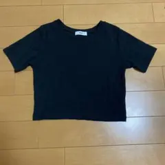 WEGO リブクロップドTシャツ　黒　ブラック　S