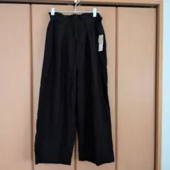 最終値下げ！新品☆黒 ワイドパンツ ゴムウエスト