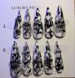 41人気【現品】クロムネイル｜Y2K｜地雷系｜韓国風｜ギャル｜マーブル｜パール