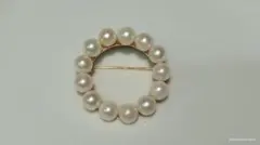 あこや真珠 約6.5mm前後珠 リングブローチ サークルブローチ Gカラー