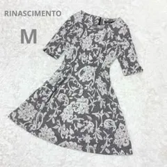 RINASCIMENTO 花柄 半袖ワンピース M イタリア製　総柄　ビジュ