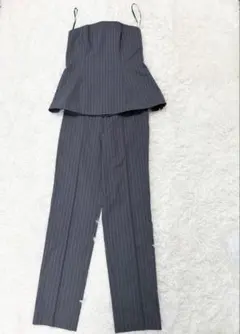 美品　ミラオーウェン　セットアップ　ベスト　パンツ　ストライプ　グレー