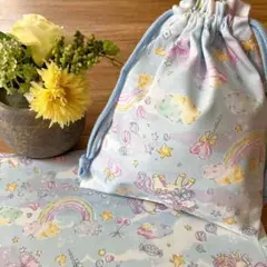 25x35ゆめかわユニコーンブルー給食袋ランチョンマット入園入学