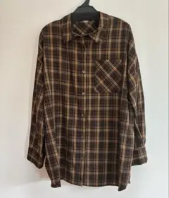 アルファベッツアルファベット　チェック柄 3WAYシャツ　ブラウン