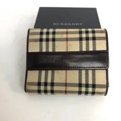 Burberry バーバリー ノバチェック 三つ折り財布 ダークブラウンのサムネイル