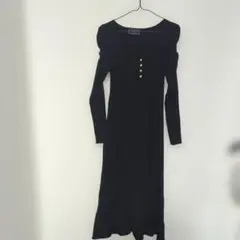 Rady ブラック ニットワンピース 長袖