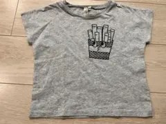 SM2 フライドポテト柄 キッズTシャツ グレー 100cmのサムネイル