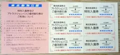 東武株主優待　東武動物公園　入園券／アトラクションパス割引券（3組6枚）