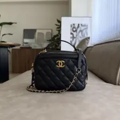CHANEL バニティ ミニマトラッセ トップハンドル チェーンショルダー
