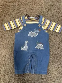 70 SLAP SLIP 長袖ロンパースオーバーオールセット