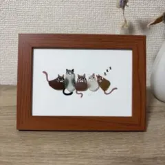シーグラスアート 猫　なかよしのサムネイル