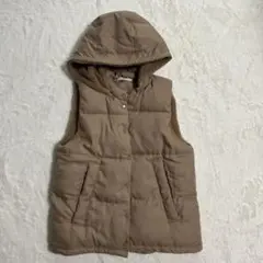 AZUL ダウンベスト フード付き ベージュ Mサイズ