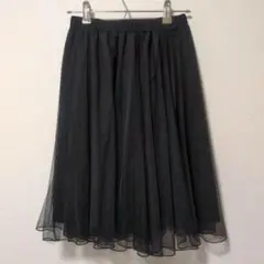 美品 クチュールブローチ チュールスカート 黒 38 M ワールド ふんわり