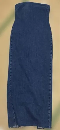 ZARA ベアトップワンピースロングデニム