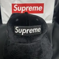 ぽ*む様 Supreme × New Era ベロア ボックスロゴ キャップ ブ