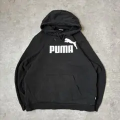 PUMA コットン混 センターロゴ フーディー パーカー L ノームコア