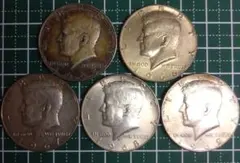 銀貨】1965年～1969年 ケネディ ハーフダラー 各年号揃い 5枚セット