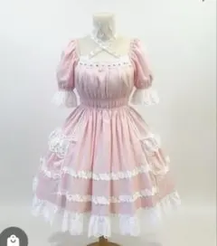 Baroque ローズブーケ　フルシャーリングワンピース＆リボン　ピンク