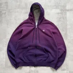 一点物Boro　鬼フェード　ボロ　パーカー　褪色　グラデ　パープル　ジップアップ