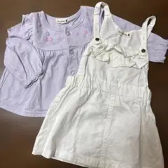 branshes 80 ラベンダートップスとジャンパースカート セット