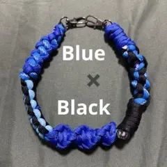 最終値下げ　ハンドメイド パラコード ハンドストラップ ブルー×ブラック