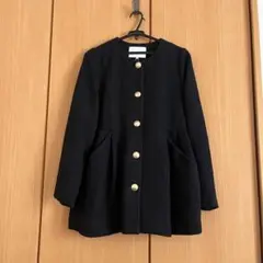 ★値下げ★CADUNE カデュネ ノーカラージャケット 美品 CADUNE カデュネ ノーカラーショートコート ジャケット