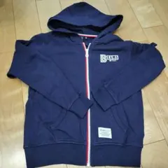 BEAMS ジップアップパーカー 130 ネイビー