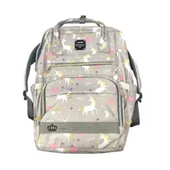 ママバッグ リュック マザーズバッグ　大容量　防水　おむつ替えシート付　グレー