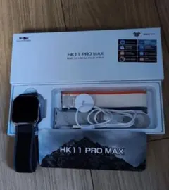 HK11 PRO MAX スマートウォッチ シルバー美品+スポーツバンド2色