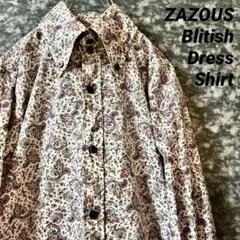 ザズー 総柄 モッズ ドレスシャツ ZAZOUS ボタンダウン シャツ 英国