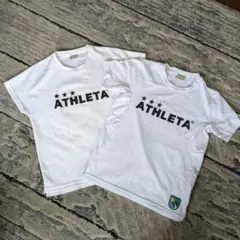 【ATHLETA 】サッカーウェア 白 半袖シャツ 2枚セット キッズ 練習着