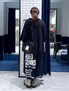 ロデオクラウンズ 7分丈袖マキシワンピース