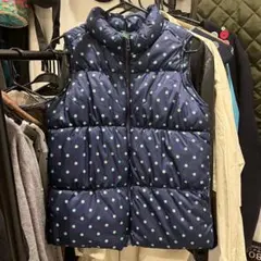 ダウンベスト　ドット柄　水玉　ベスト　古着