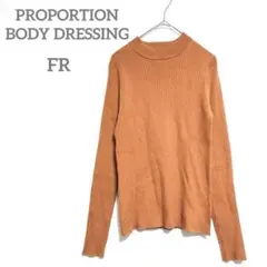 プロポーションボディドレッシング　ニット　オレンジ系　ハイネック 薄手　長袖