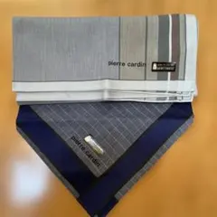 pierre cardin ハンカチ ストライプ チェック　2枚