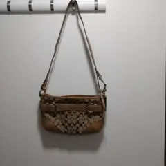 Coach ショルダーバッグ ベージュ ロゴプリント